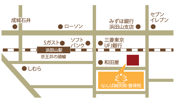 なんば鍼灸院・整骨院の地図